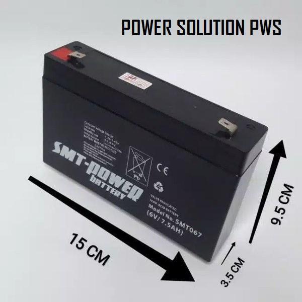 Hondmart SMT POWER SMT067 SMT 067 Aki Baterai Kering Mobil Motor Mainan Anak 6V 7Ah 7.5Ah Garansi 1 