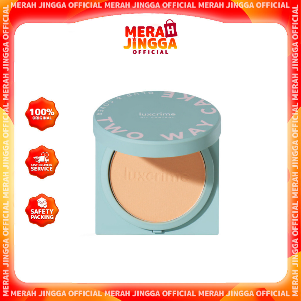 Luxcrime Blur & Cover Two Way Cake - TWC Bedak Foundation | Merah Jingga Official