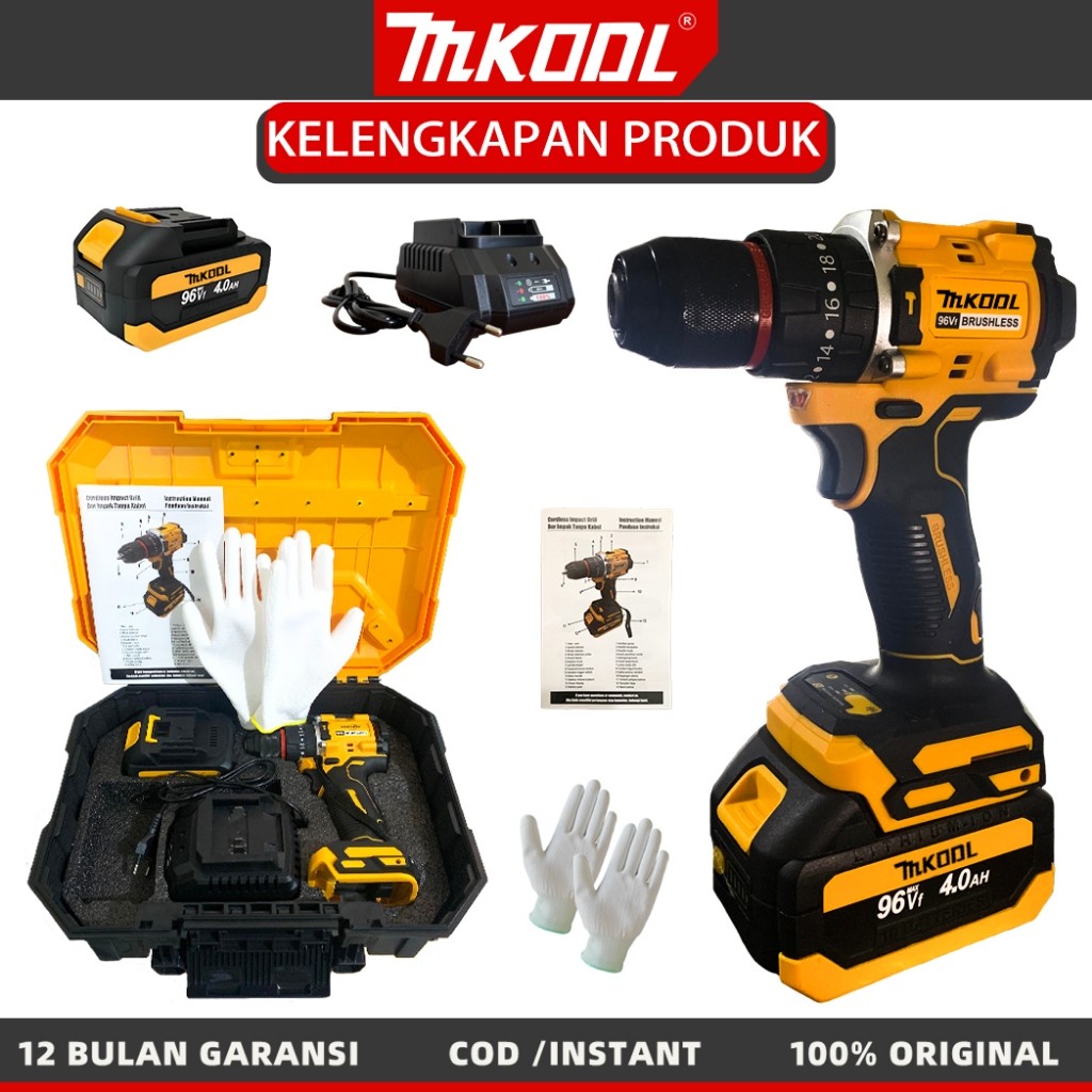 KIOSBERTHA OS MKODL Bor listrik lithium tanpa sikat 96V