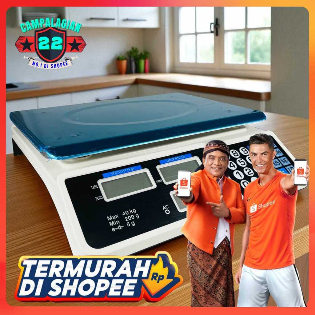 Protopic Timbangan Digital Buah Makanan Commercial Retail Scale 40kg - PT95