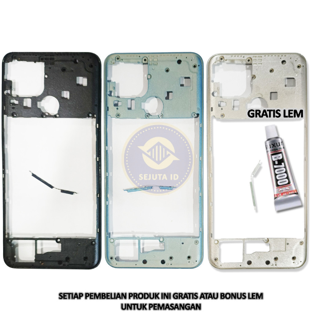 Tulang Tengah / Bezel / Bazel / Bezzel / Rangka Casing Bezel Oppo A15 / A15s 2020 [ Gratis Lem 3ml ]