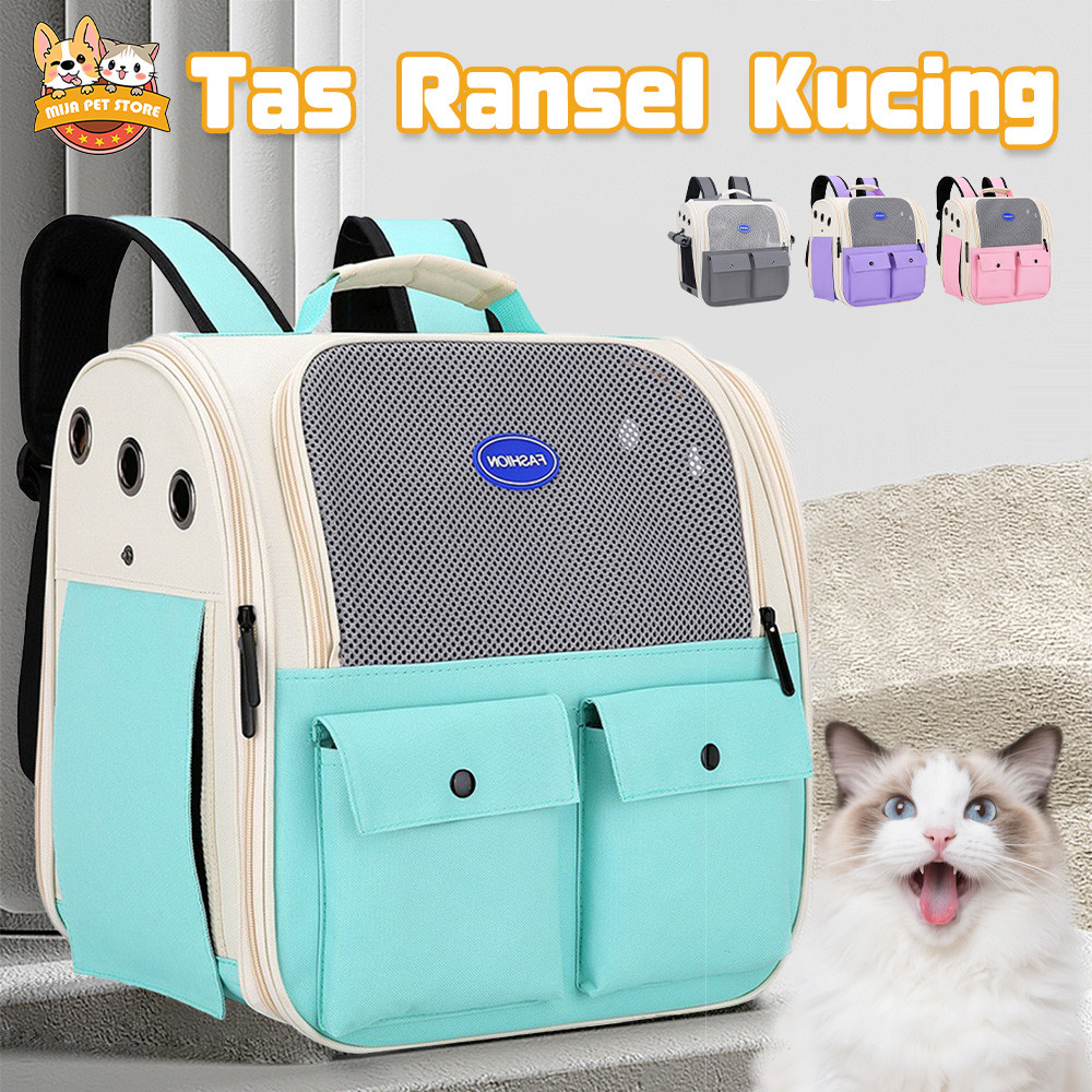 Tas Kucing Ransel Kucing Anjing Pet Cargo Pet Travel Bag Bernapas dan Tahan Noda