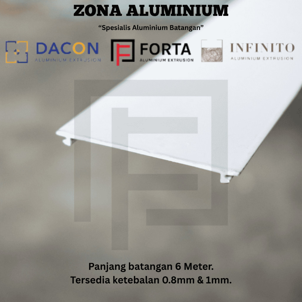 DACON FORTA INFINITO Aluminium Batangan 0411 Tutup Rata Kusen 3 Inch