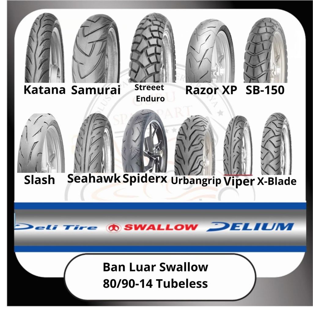 Ban Luar Swallow Tubeless 80/90-14