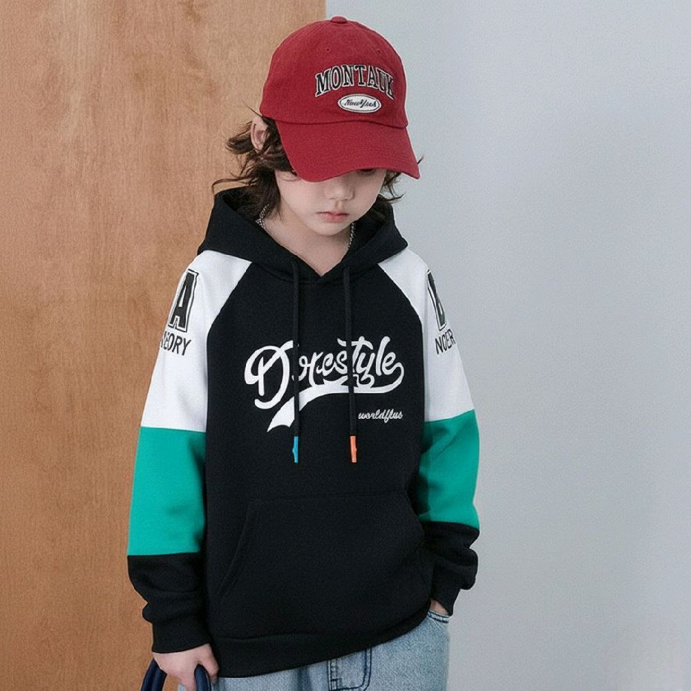 Jaket Hoodie Anak Cowok Cewek Usia 1 - 12 Tahun Sweater Hoodie Kombinasi Warna Hitam Putih Misty Ore
