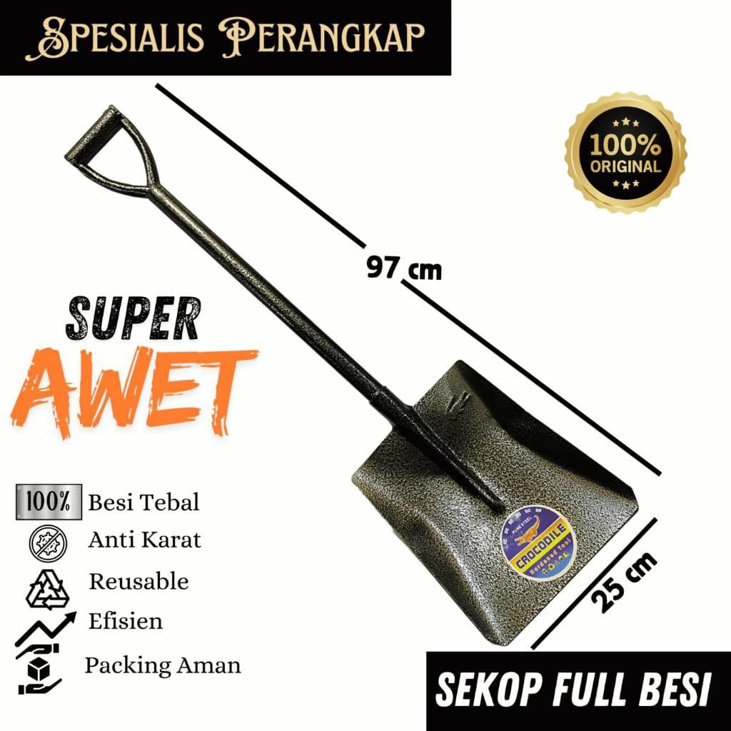 Sekop pasir asli baja / Sekop pasir gagang besi / Sekop pasir asli full besi