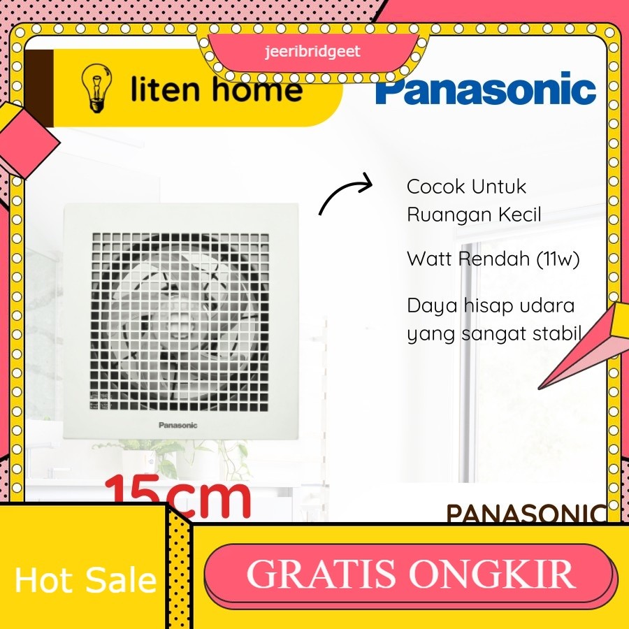 PANASONIC FV15TGU Ceiling Exhaust Fan 6 inch Plafon Kipas / Hexos Fan Plafon Panasonic