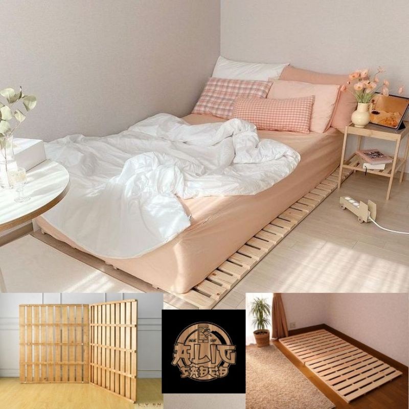 Alas Tempat Tidur Kayu / Dipan Kasur Kayu Jati Belanda / Dipan Tempat Tidur Kayu Palet Jati Belanda 