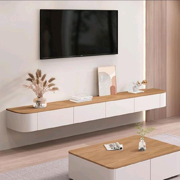 PROMO  meja tv gantung, meja tv minimalis meja tv gantung sudut lengkung MTV3CR Furniture Laci - ses
