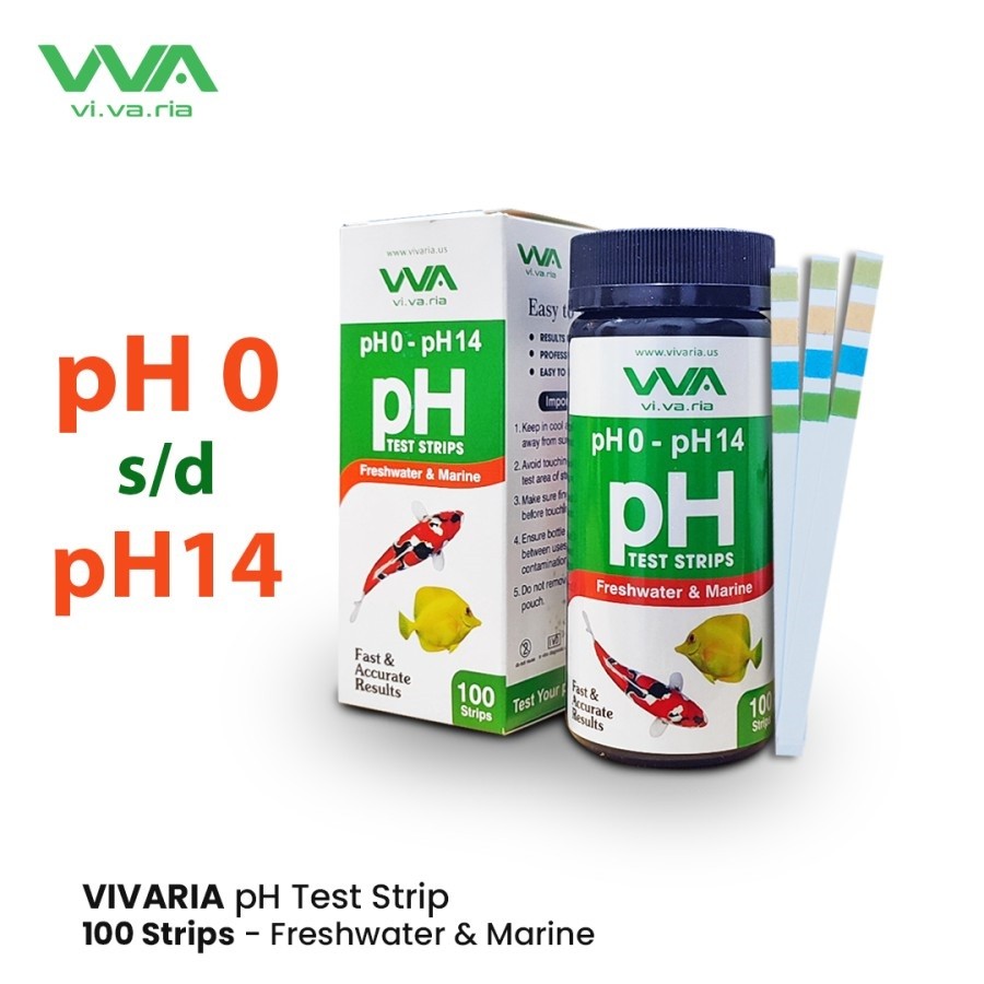 Tes PH Air Vivaria Test strip PH 0 - 14 untuk Air Tawar - Laut 100pcs