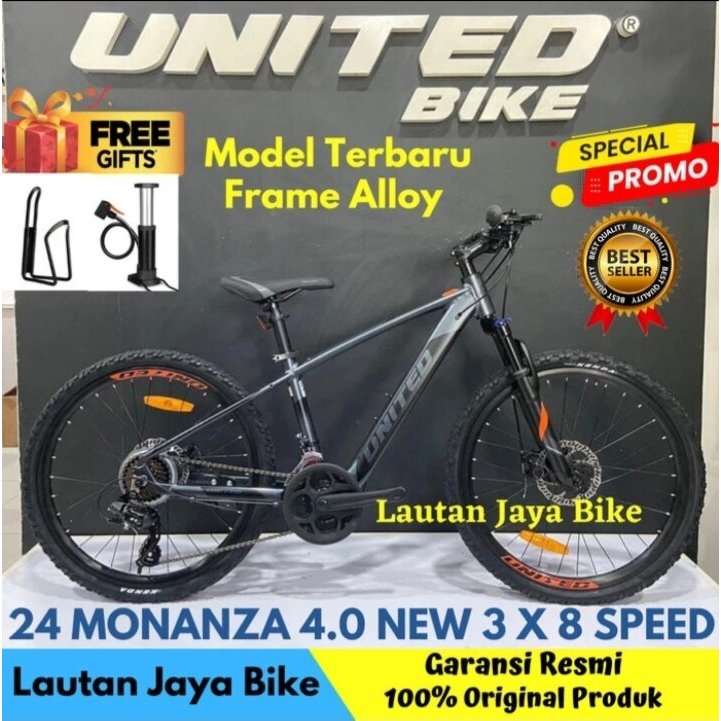 Promo Diskon.... SEPEDA GUNUNG MTB 24 UNITED MONANZA NEW