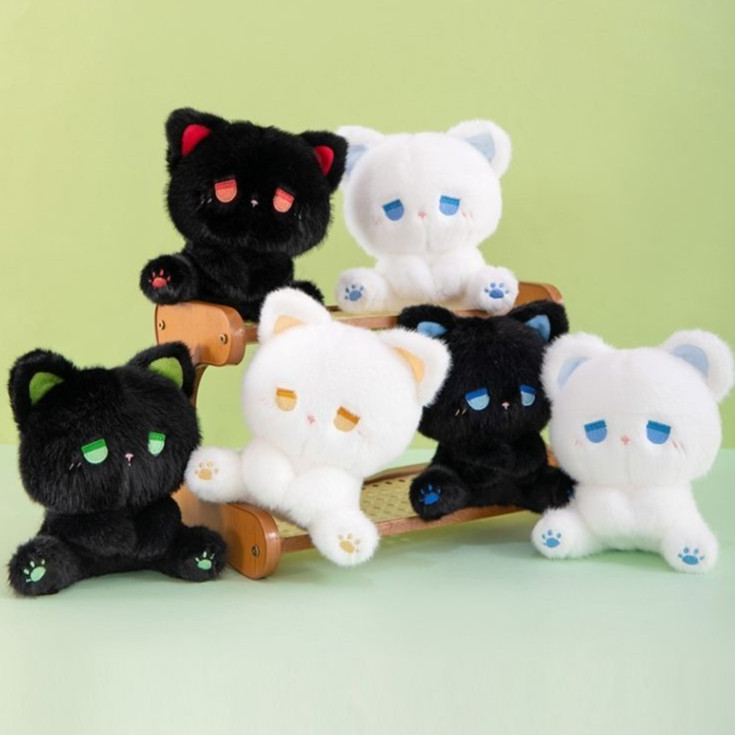 BIG SALE 15cm Kartun Hewan Kucing Boneka Boneka Kucing Melankolis Lucu Kartun Hewan Kucing Boneka