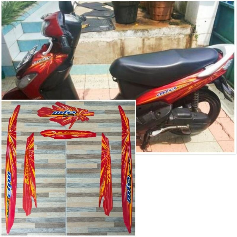 striping original Yamaha Mio sporty merah tahun 2008 2009