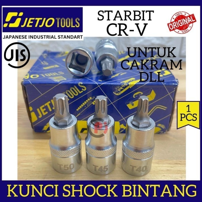 Mata Kunci Shock T40 T50 T30 Sok Bintang Starbit Socket Star Bahan CRV / Model Bentuk L