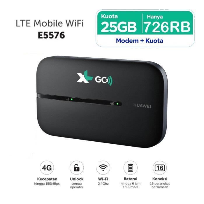 MiFi 4G LTE Huawei E5576 Telkomsel 14GB 60 Hari All Operator - E5576 XL 25GB