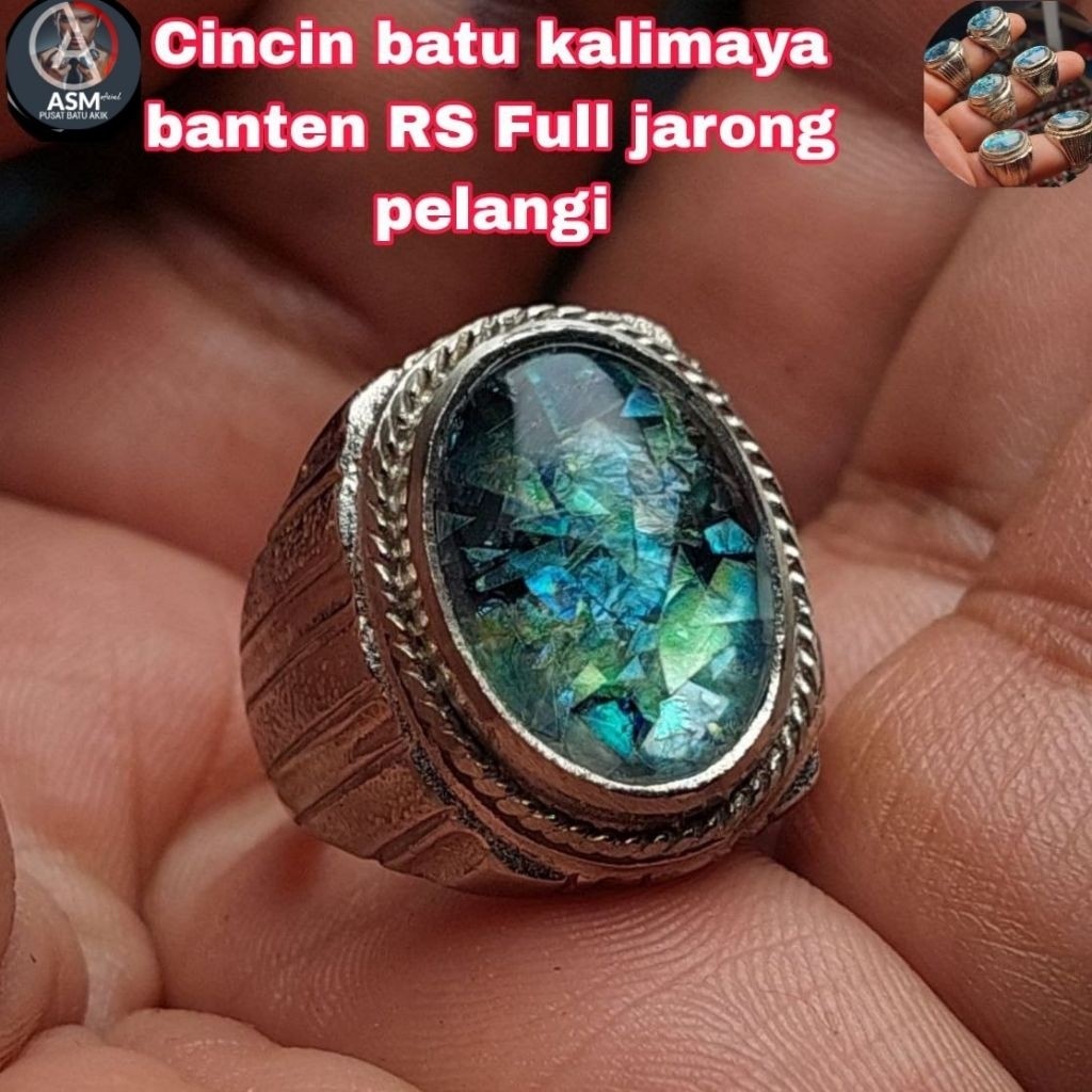 Cincin batu kalimaya banten RS Full jarong pelangi