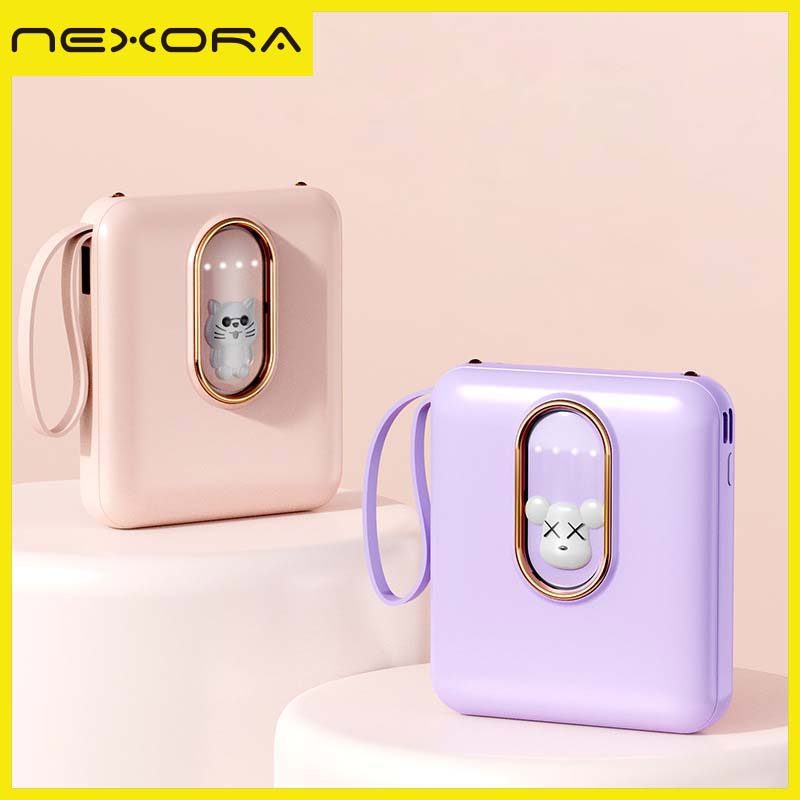 PowerBank Mini 20000mAh Ultimate Backup Battery Cute Kaws Good Quality dengan 4 Kabel Pengisian Cepa