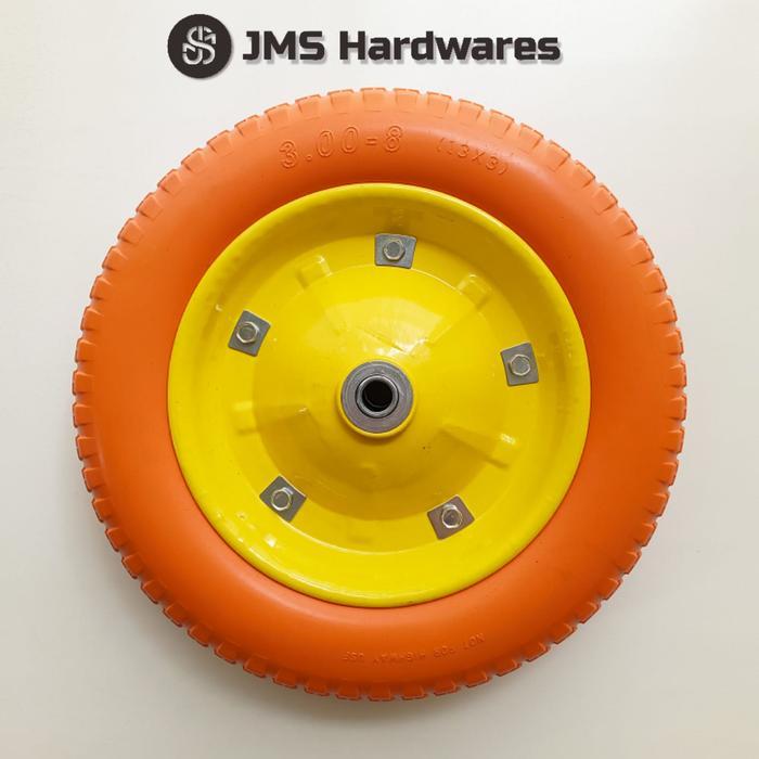 Roda Ban Gerobak Pasir Sorong Mati PU / Ban Mati Warna