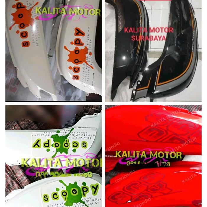Kalita Motor Cover Body Samping Kanan Kiri Honda Scoopy LED Ring12 2017 Dilengkapi Stiker Motorcycle
