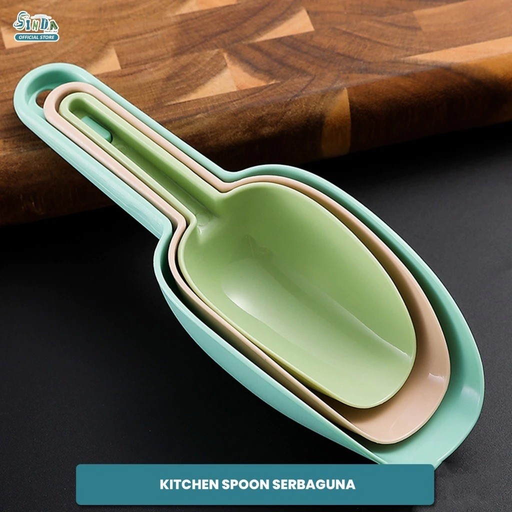 Sendok Es Batu - Skop Tebal Plastik Multifungsi  - Sekop Tepung 3 In 1 -  Scoop Es Batu Tepung Kue m