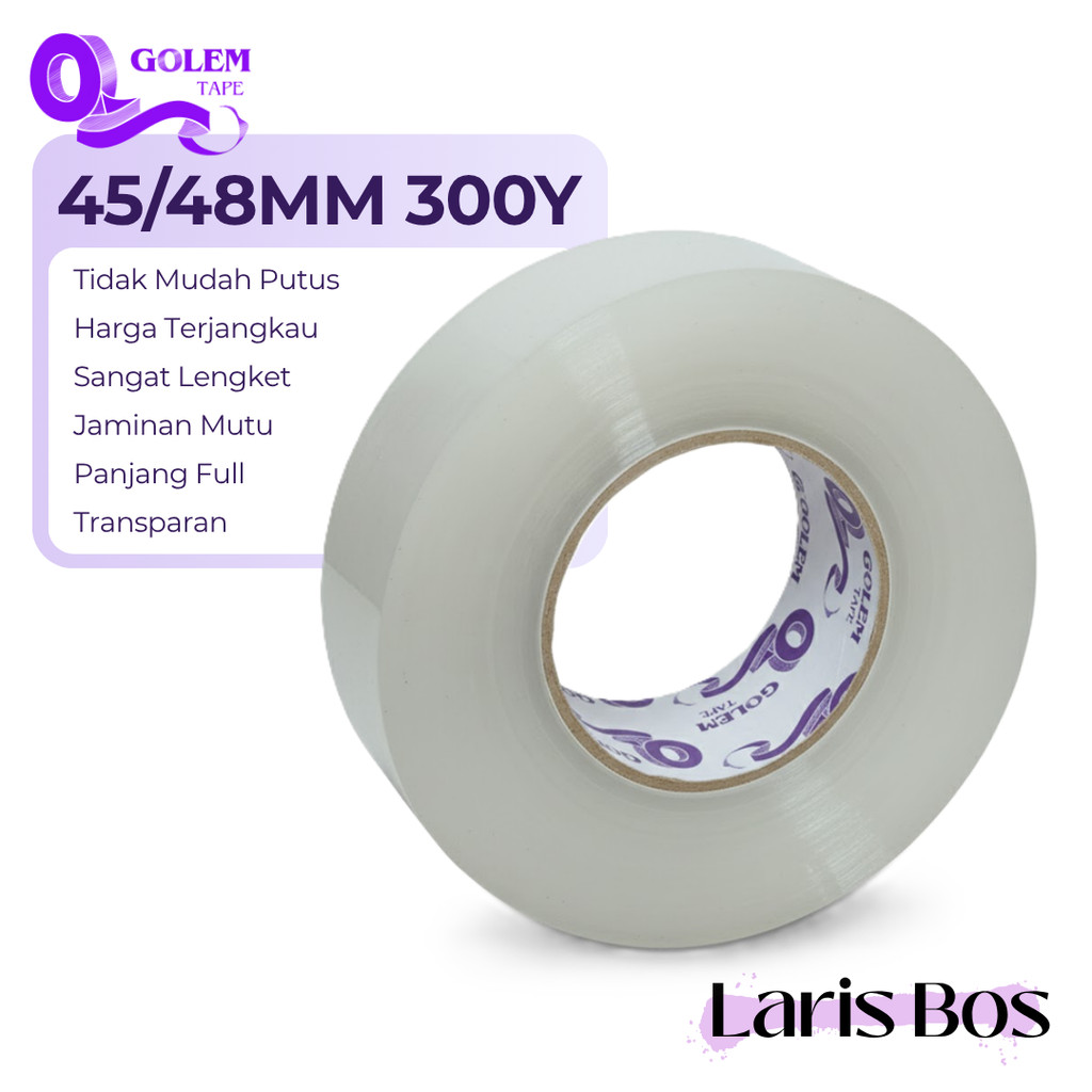Grosir Lakban Bening GOLEM tape ( 45mm/48mm 300yard)