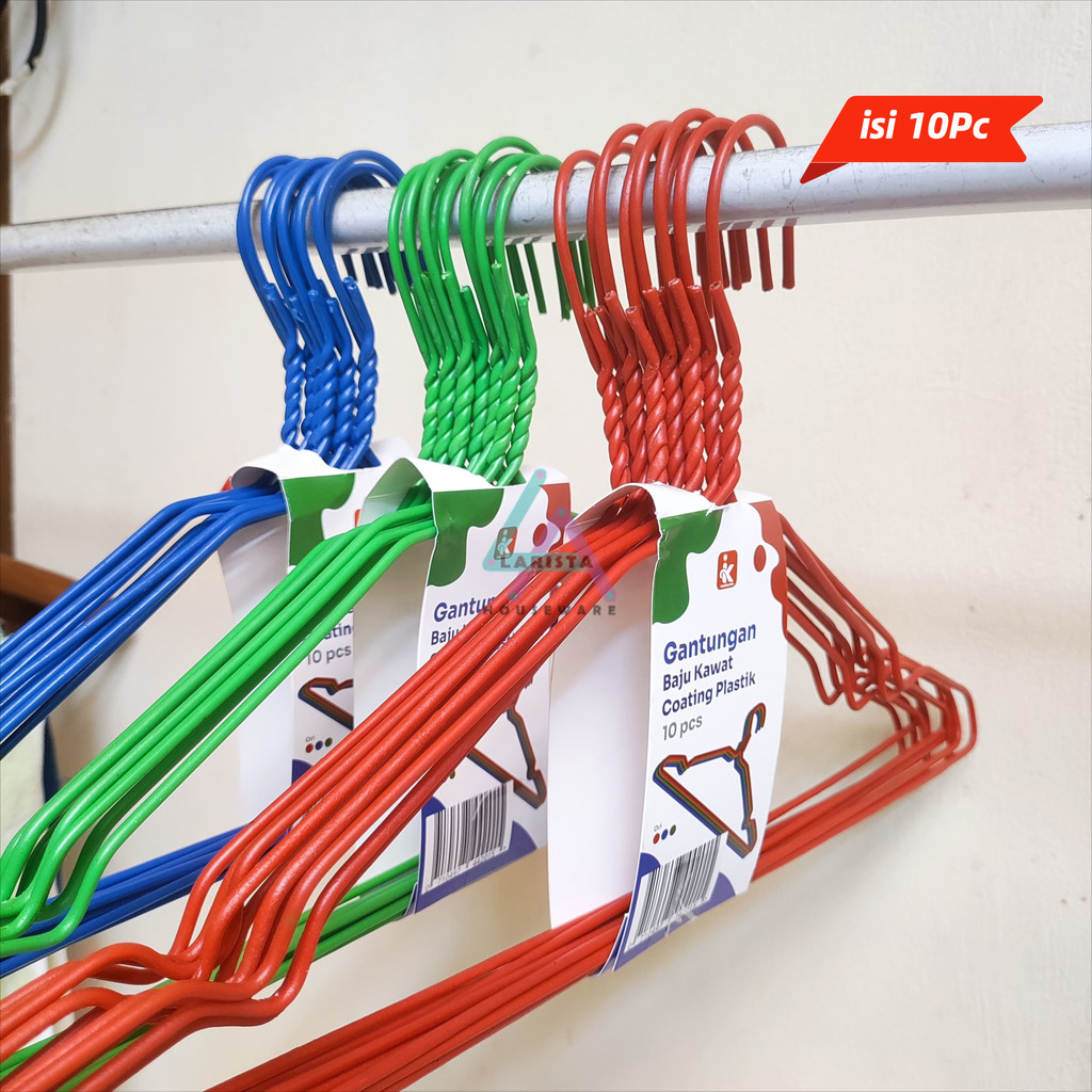 Hanger Kawat warna warni | Gantungan baju | Jemuran baju kawat 10pc