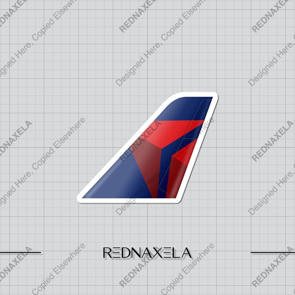 Stiker Vinyl Delta Airlines Tail Stiker Koper Outdoor Sticker