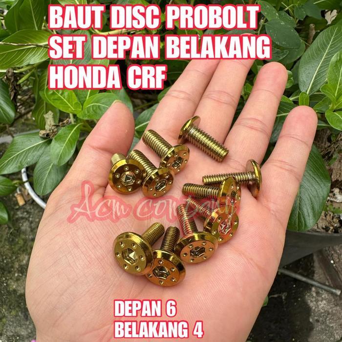 BAUT BAUD DISC / CAKRAM / PIRINGAN BUAT HONDA CRF 150 - SET DEPAN BELAKANG MODEL PROBOLT THAILAND - 