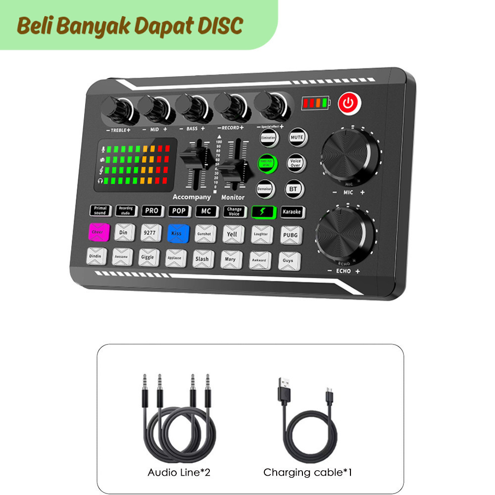 TTN Professional Live Sound Card Live Broadcast Equipment DJ Device  with Microphone Set Games Music