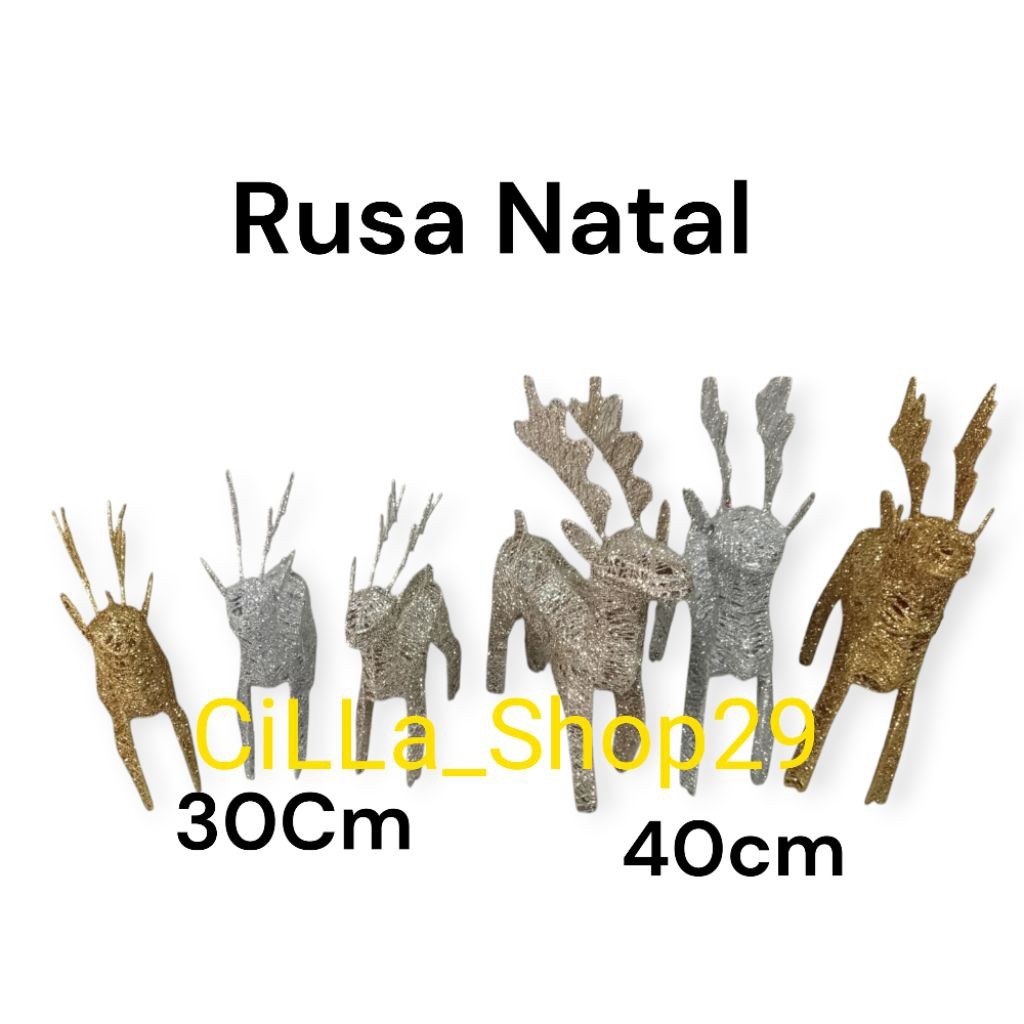 PROMOPajangan Natal Patung Rusa 30CM-50CM/Dekorasi Natal Hiasan Rusa Natal 30CM, RUSA NATAL 40CM, RU