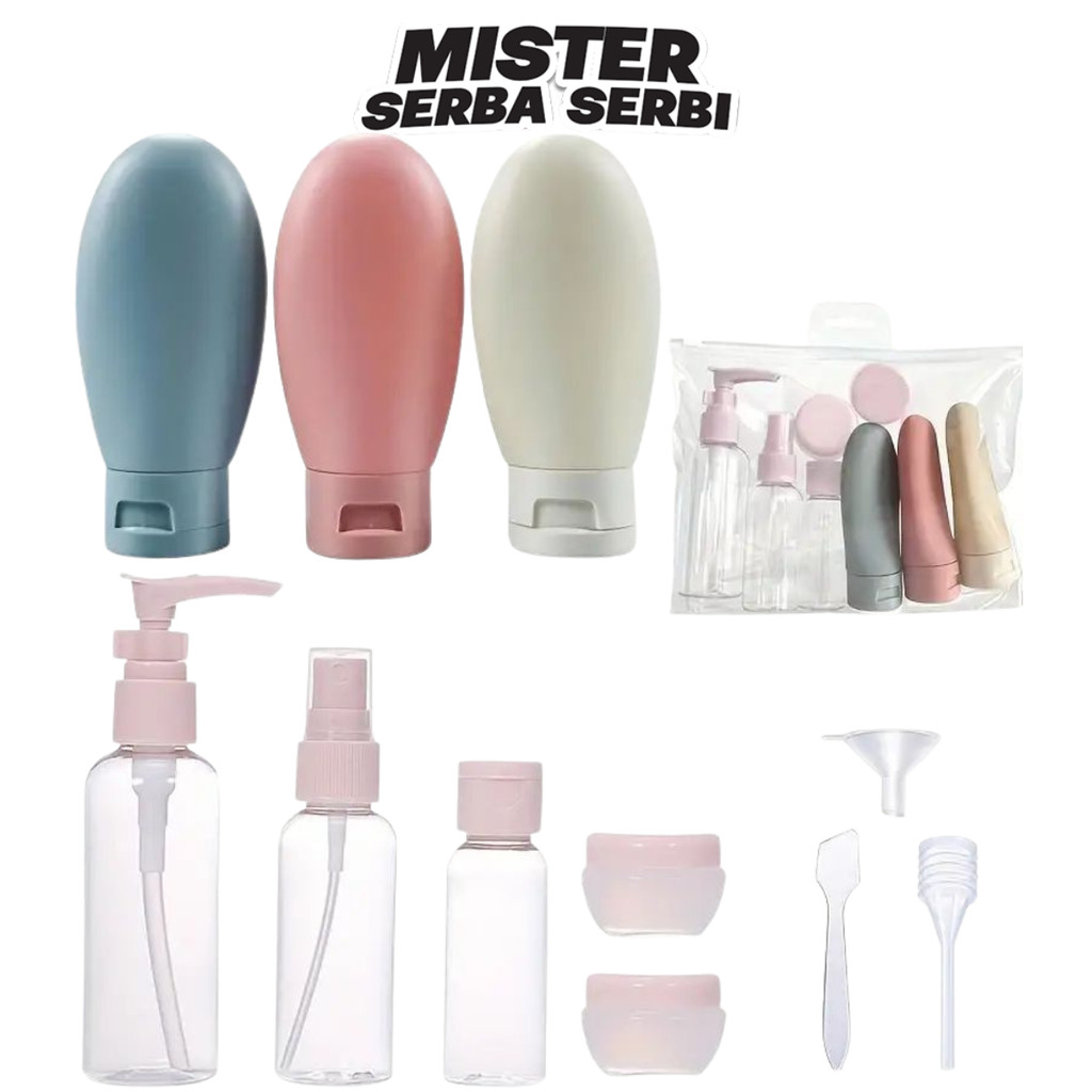 MSS Botol Travel Kit isi 10pcs H1081 Perlengkapan Lotion Sabun Skincare Praktis Wadah Isi Ulang