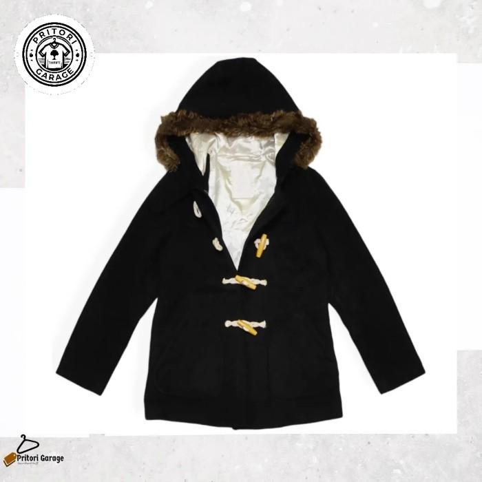 Sherpa Wool Parka Hoodie Blazer Jacket Hyphen World Gallery Hook Dark Navy Color Vintage S