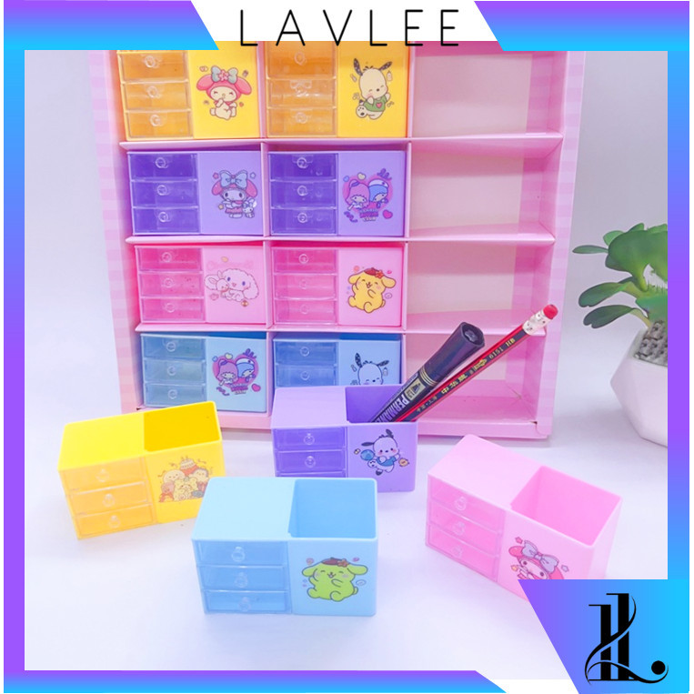 Lavlee -  6401 Laci Kecil Motif Karakter Lucu / Laci Mini 3 Tingkat / Rak Kecil Lucu Motif Karakter 