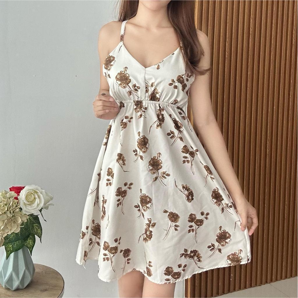 Invera —— (Real Picture) Samira Mini Dress Pendek Wanita Daster Tanpa Lengan Dress Wanita Fashion Wa