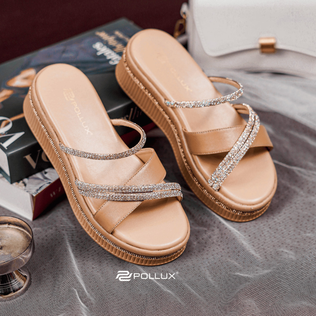 Pollux Daily WPOMP 09 | Sandal Wedges Wanita Bahan Kulit Pollux WPODN16