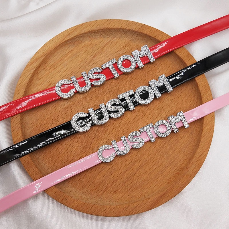 Hot y Glossy PU Leather amante Letters Customized oker Collars BDSM Cosplay Rave Costume Party Jewel