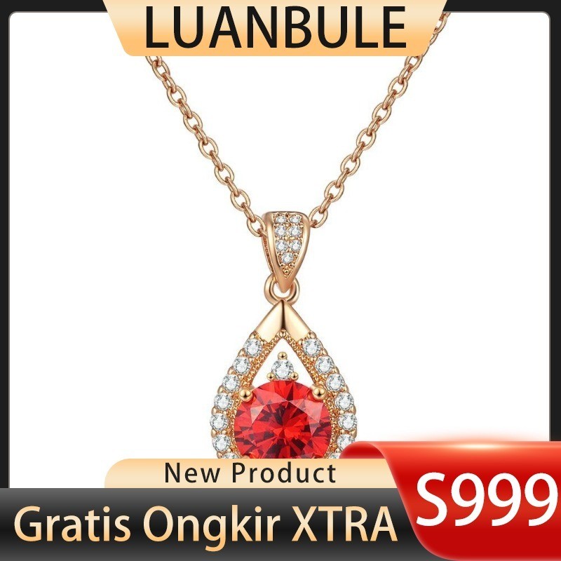 LUANBULE Kalung Emas Mawar Zircon