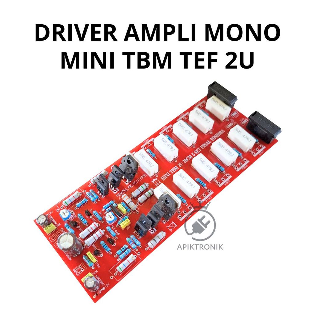 Driver Ampli Mono Mini TBM TEF 2U 5 Set Final Toshiba PCB 20x8cm ±25–45V DC