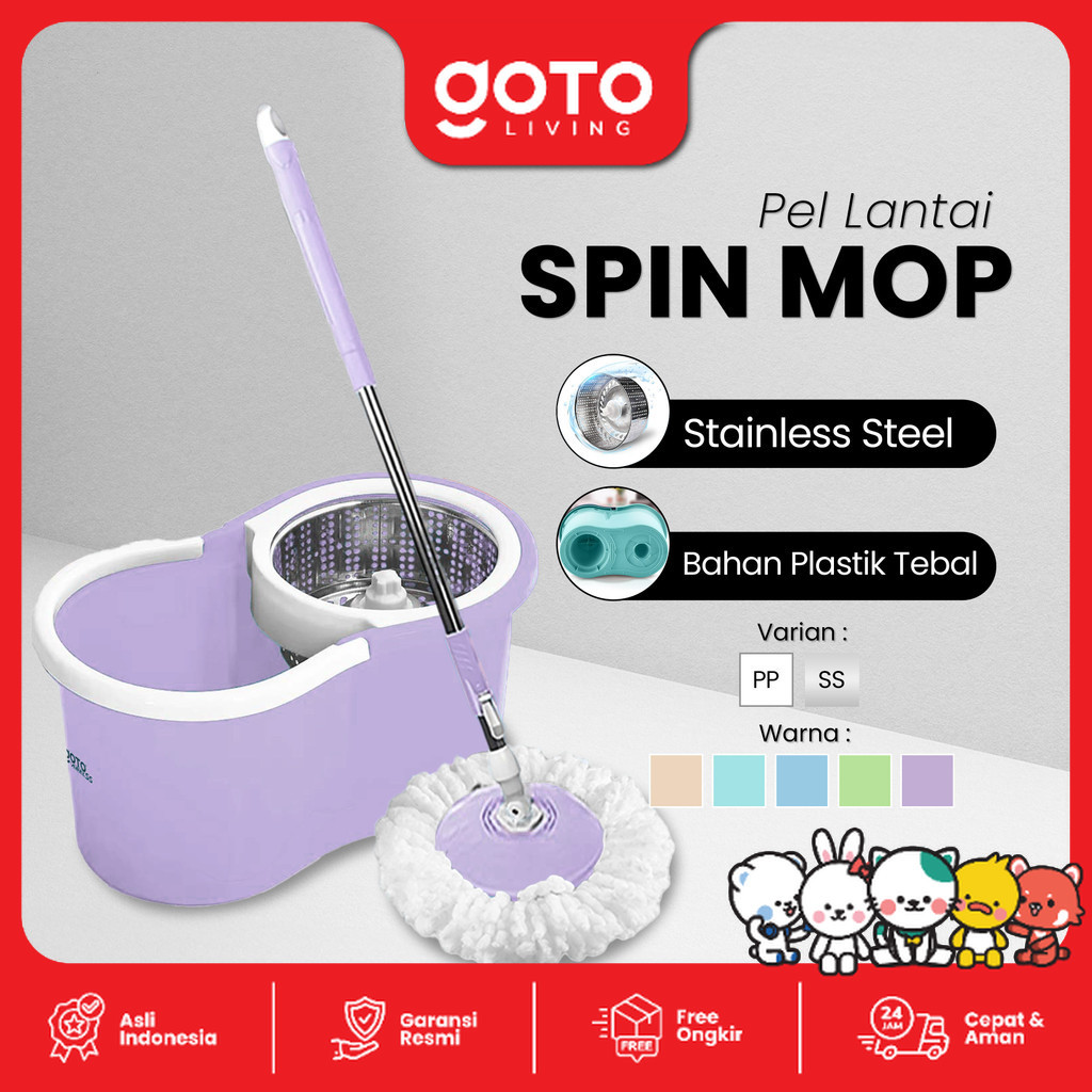 (Special Offer) Goto Abel Alat Pel Lantai Peras Otomatis Spin Mop Ultra