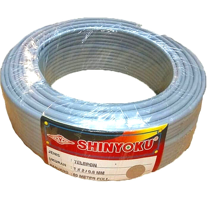 KABEL TELEPON SHINYOKU 1X2C 50m 50M 50 Meter 50 METER KABEL INSTALASI WALET RUMAH KAWAT TEMBAGA 0.6m