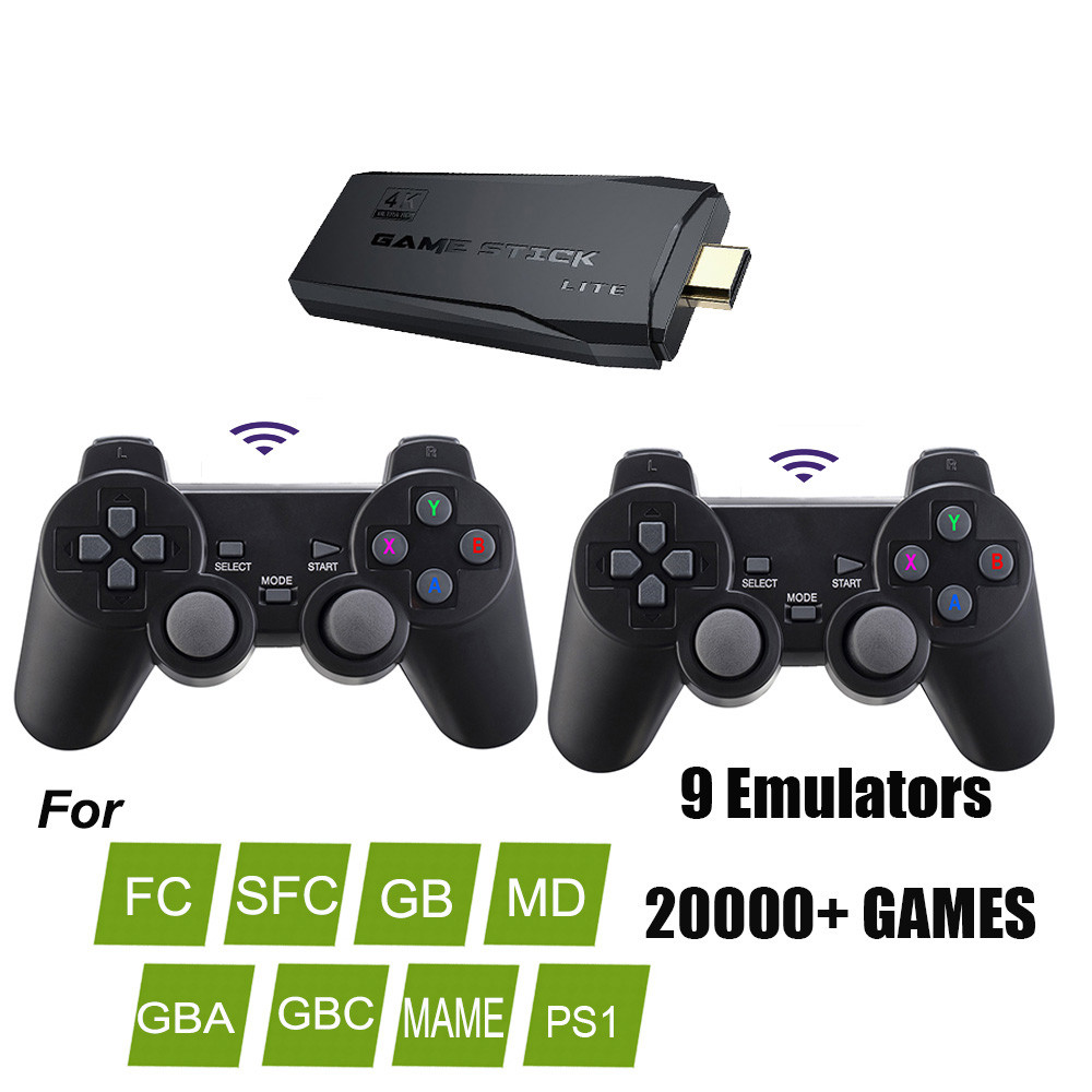Video Game Console Game Stick Lite 4K 20000 Games HD Retro Classic Arcade Emulador Wireless TV Gamin
