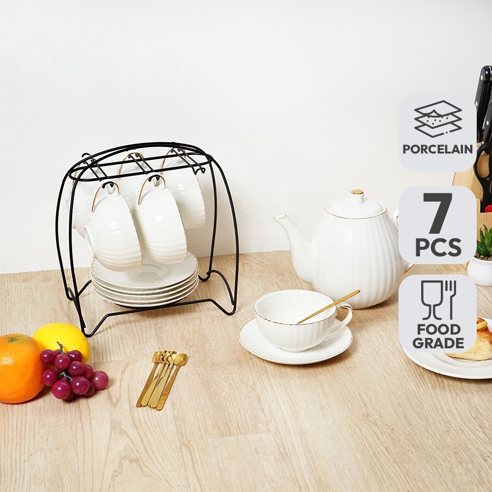 Informa Appetite Set 7 Pcs Pcs Lucille Teko & Cangkir Teh Dengan Saucer Set Water Jug With Cup Pitch