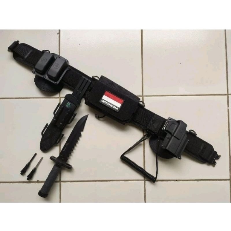 (Skyvon) Kopel Set Pinggang Tactical Pisau Kompas TNI/Polri Terbaru
