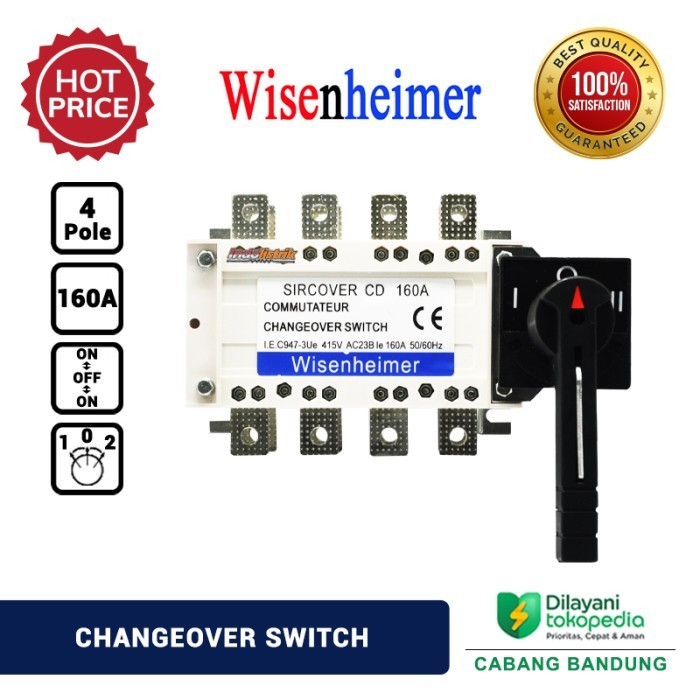 Change Over Switch 4P 160A COS Ohm Saklar Manual 160A Wisenheimer BDG