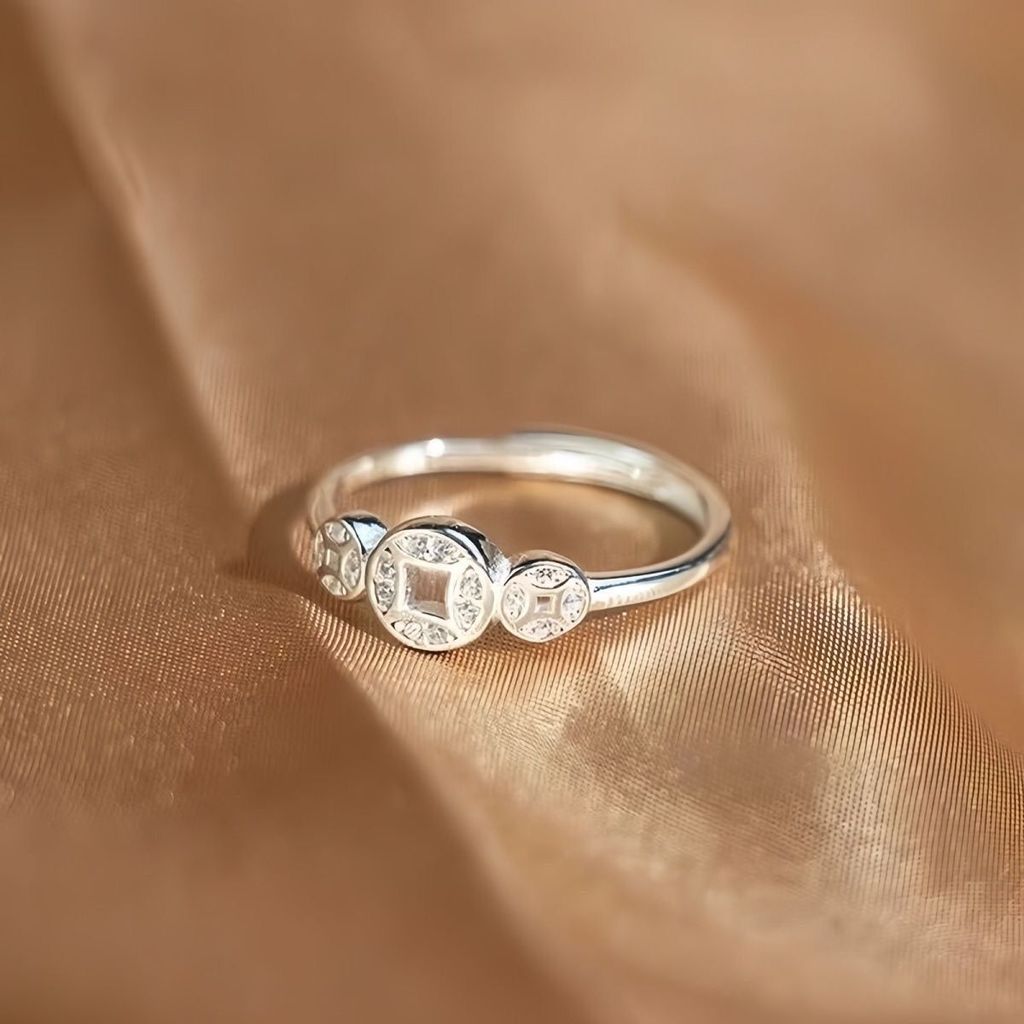 Cincin Perak Murni Koin Perempuan S999