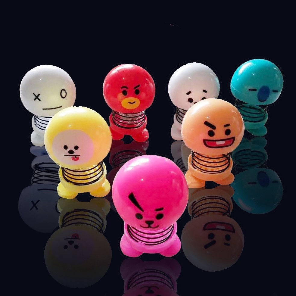 B563 (TANPA BOLA LED) Boneka Goyang / Goyang / Emoji Doll LED Shaking Head / Pajangan Boneka Dashboa