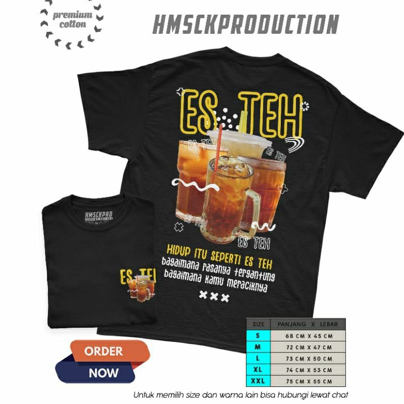 . KAOS FILOSOFI ES TEH / BAJU DISTRO PRIA WANITA / ANGKRINGAN / T-SHIRT ATASAN