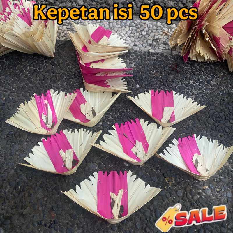 Kepetan Bali isi 50 pcs - Jejaitan bali isian 50 pcs - canang bali - kepet - sarana canang bali - Ja
