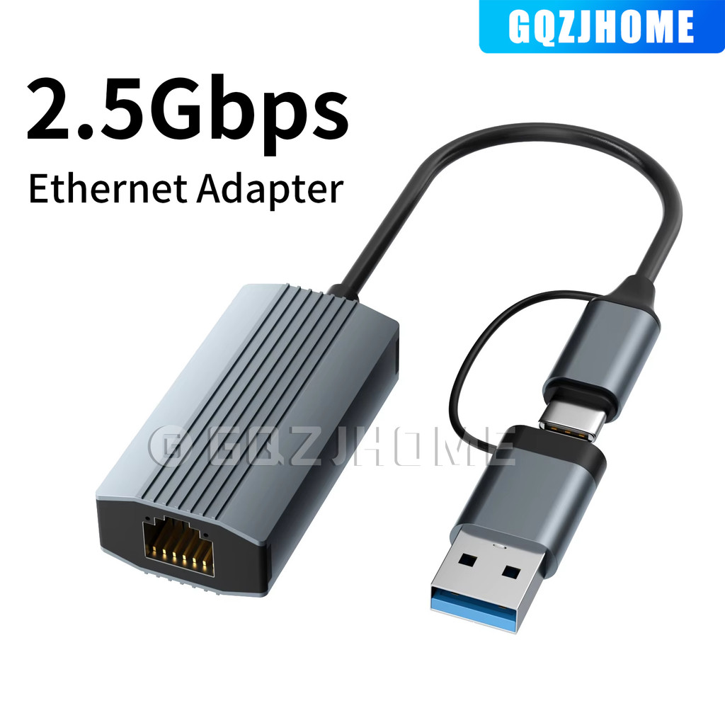 25G Ethernet Adapter 2500Mbps USB 30 & Type C to Rj45 Network Card for Laptop PC NAS Server Windows 
