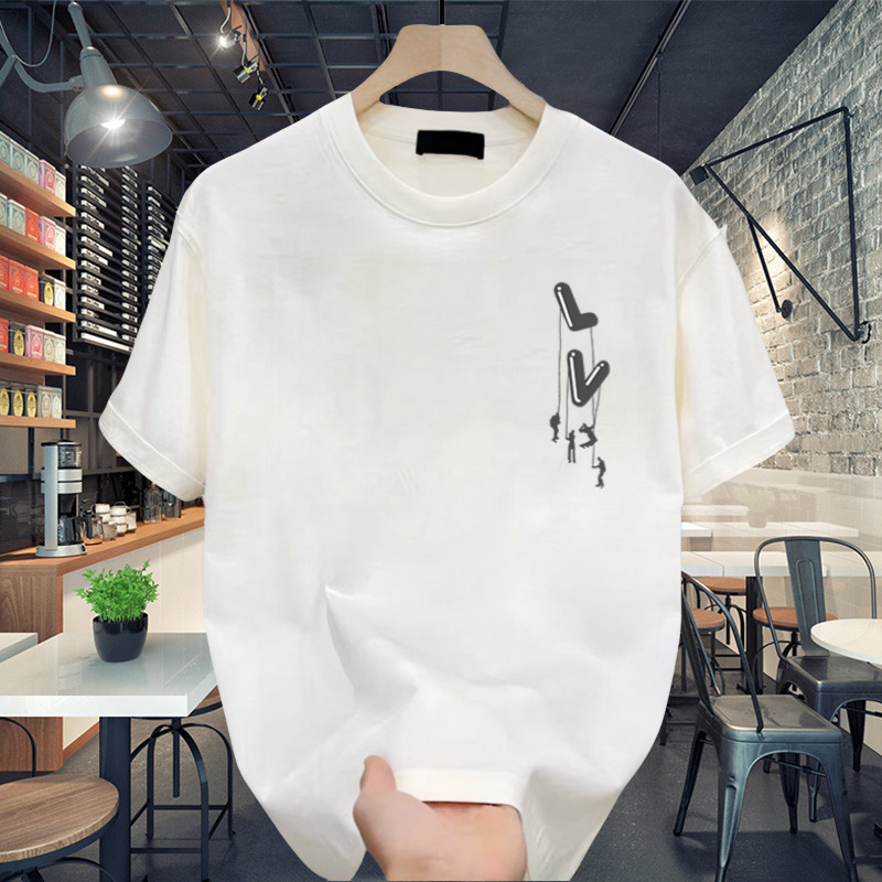 Outlets LV Logo Kaos Black White d 20s  Fit T Shirt Pria Wanita - Louis Vuitton Short Sleeve